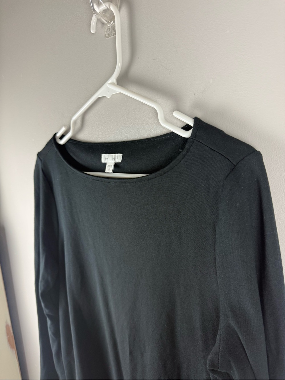 J Jill Ponte Black Long Sleeve Side Button Top Women’s SZ M Stretch Casual